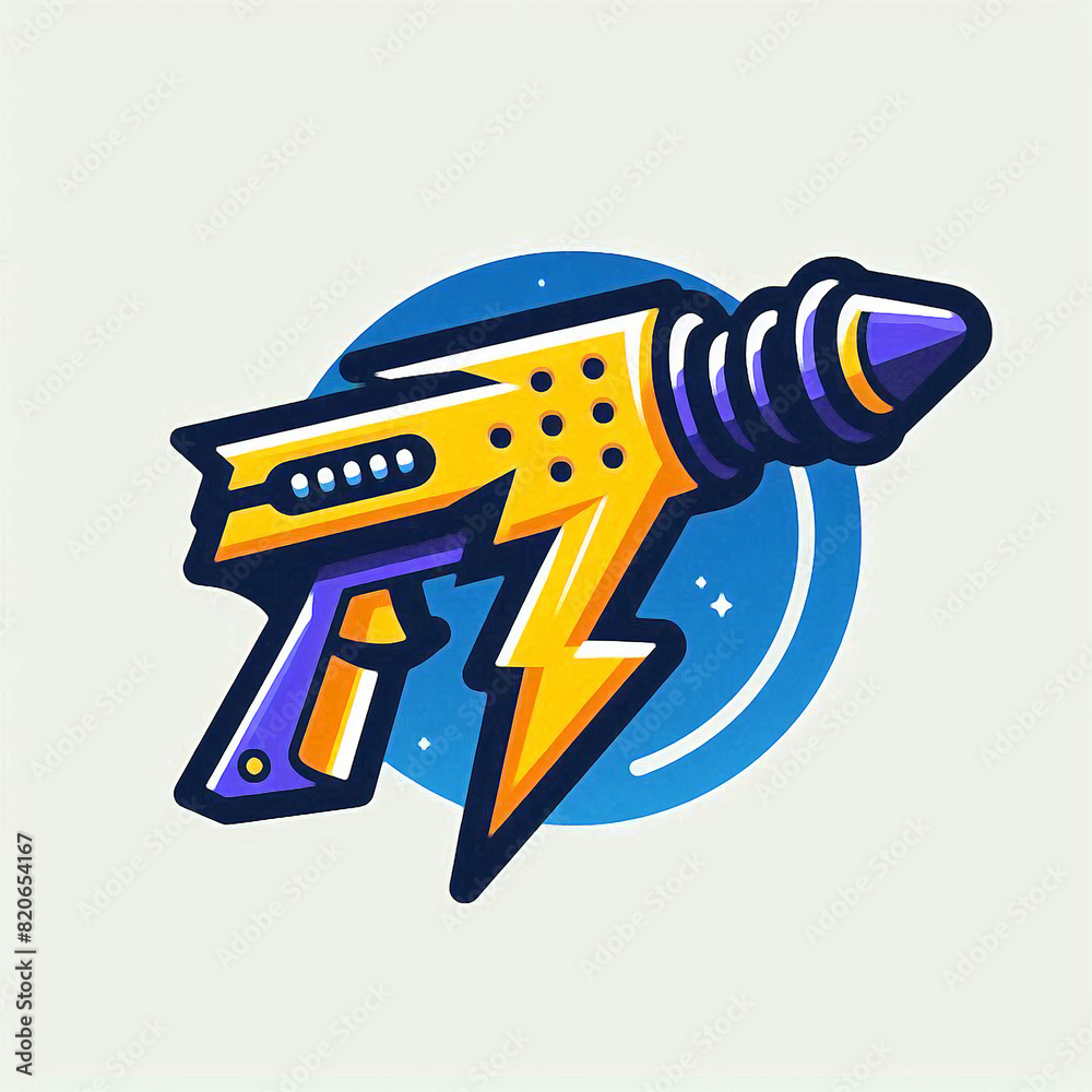 space gun illustration logo and icon design space gun illustration logo and icon design