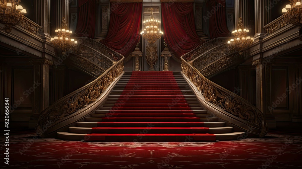 Red carpet in the church. AI generated art illustration. Red carpet in the church. AI generated art illustration.