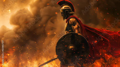 Epic illustration of a Spartan warrior 