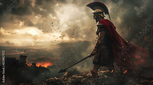 Spartan warrior at war