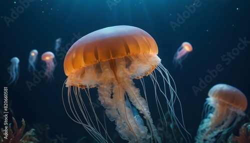 A Jellyfish In A Sea Of Twinkling Underwater Creat Upscaled 2 © Isas