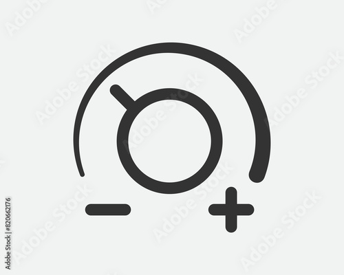 Light dimmer icon line trendy design. Electricity lamp saving energy sign. Black and white flat style.