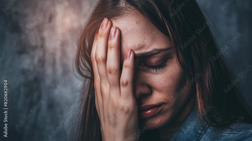A comforting hand aids a weeping woman in overcoming stress, worry, and despondency. A melancholy girl seeks assistance for mental turmoil, illness, and divine intervention. A comforting hand aids a weeping woman in overcoming stress, worry, and despondency. A melancholy girl seeks assistance for mental turmoil, illness, and divine intervention.