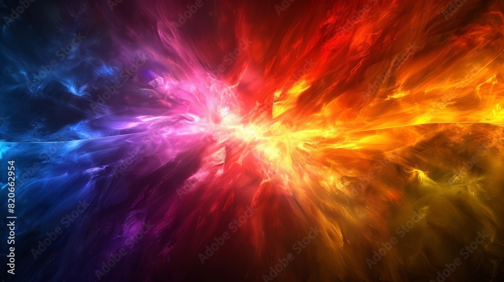 Dynamic and colorful light rays in an abstract design Dynamic and colorful light rays in an abstract design