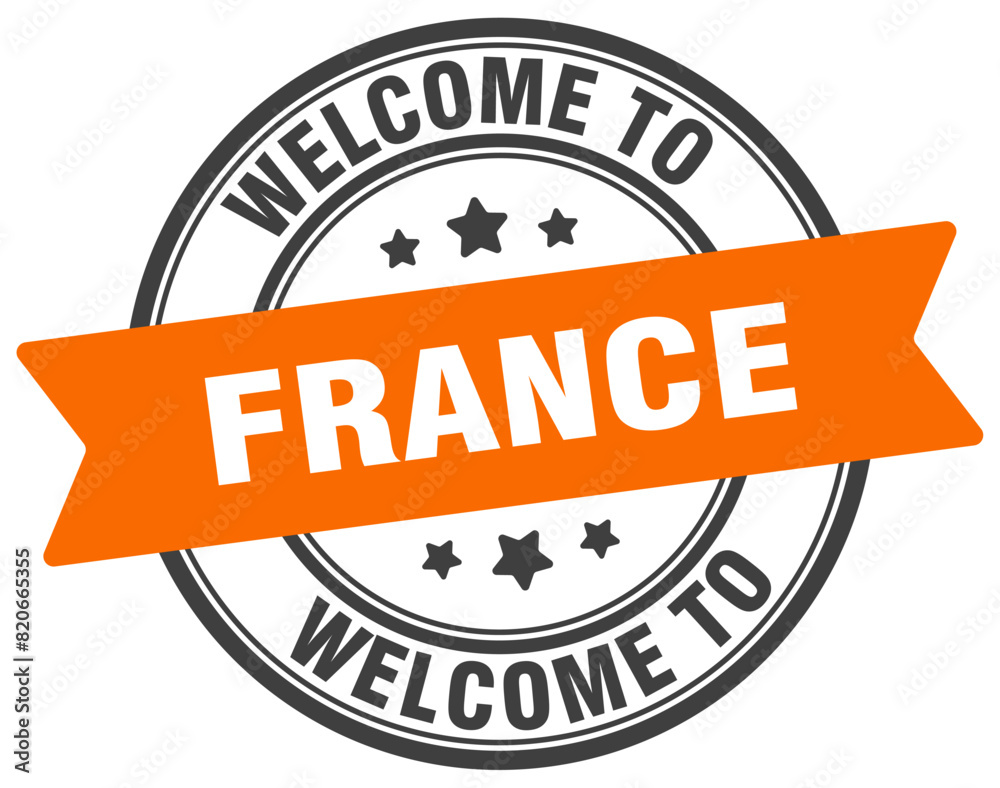 Fototapeta premium Welcome to France stamp. France round sign