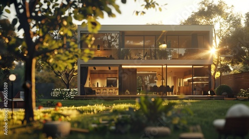 Embrace the wave of eco-friendly living as a family enjoys their solar-enhanced house.