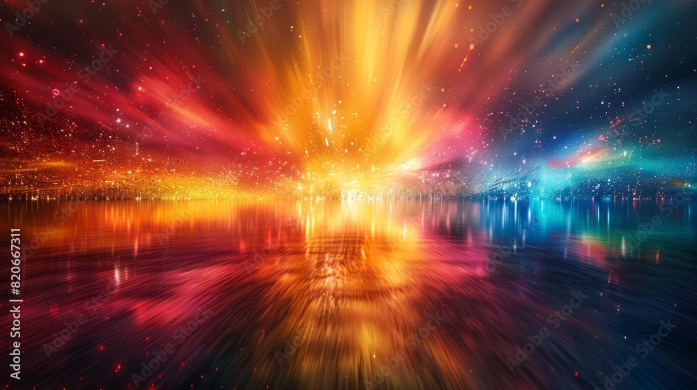 Colorful burst of light in an abstract style Colorful burst of light in an abstract style