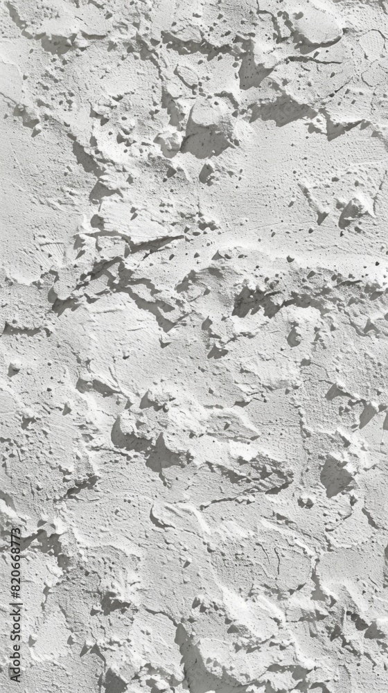Obraz premium Close-up view of a textured white stucco wall, showcasing its intricate patterns and smooth surface