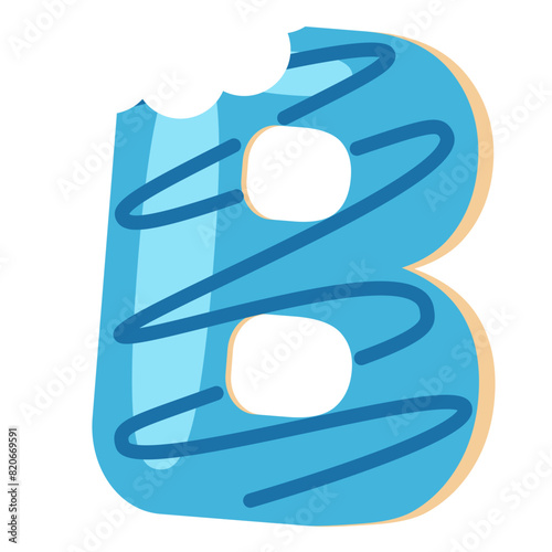 Letter B Bitten Donut