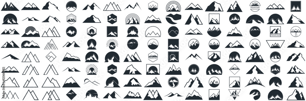 mountain logo design, collection template with luxury concept, icons, emblem, background mountain logo design, collection template with luxury concept, icons, emblem, background