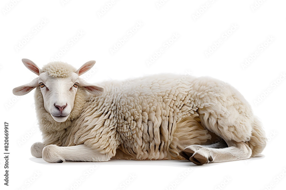 Fototapeta premium a photo of a cute sheep, close up