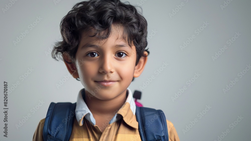 Heartwarming image of a child ready for their first school day, against a transparent white backdrop, embodying the spirit of new beginnings. Heartwarming image of a child ready for their first school day, against a transparent white backdrop, embodying the spirit of new beginnings.
