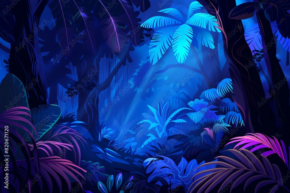 Fototapeta premium fairy painting jungle background scene