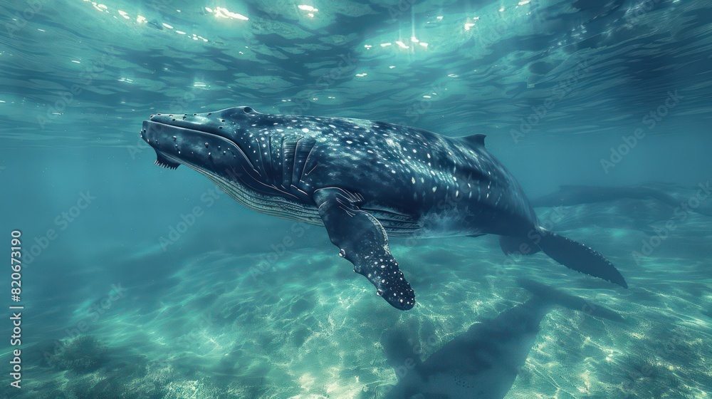 Obraz premium Whale under ocean sea