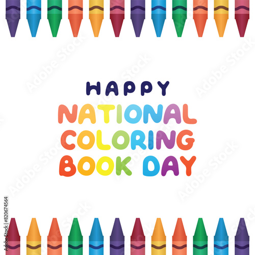 vector graphic of National Coloring Book Day ideal for National Coloring Book Day celebration.