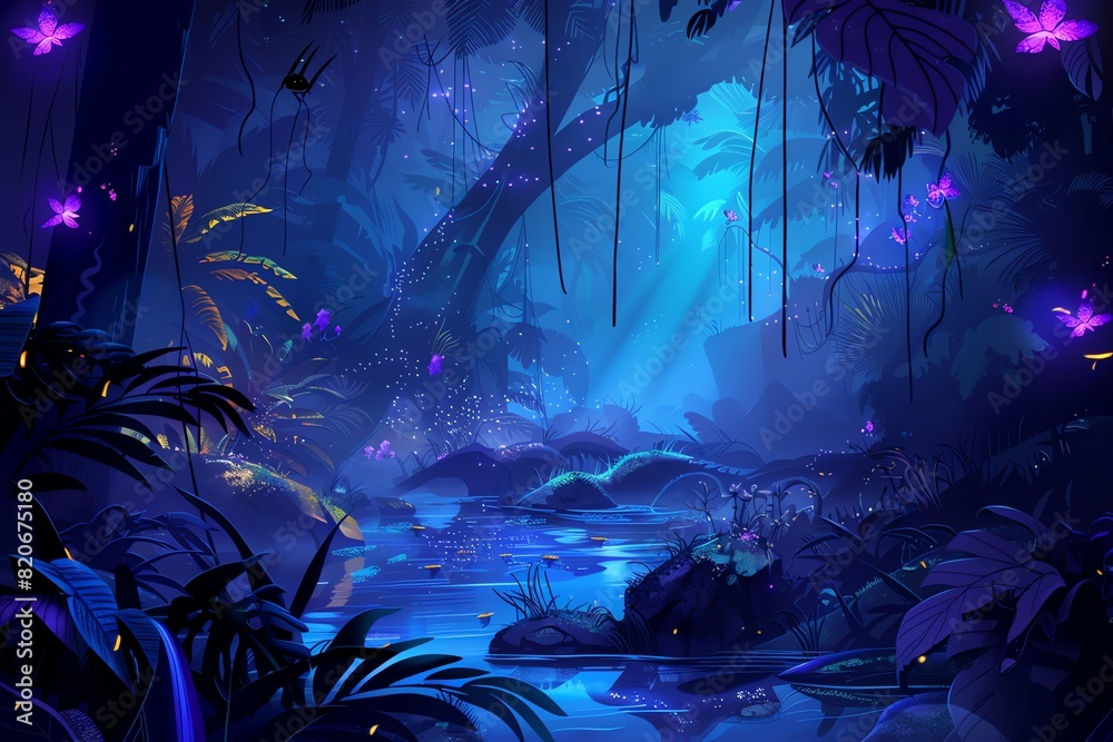 fairy painting jungle background scene