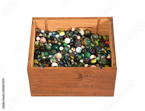 Collection of old glass marbles photo