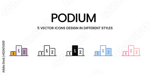 Podium Icons different style vector stock illustration