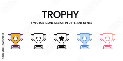 Trophy Icons different style vector stock illustration