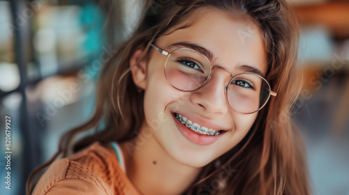 A young person with braces does not want to smile in photos because he or she is afraid that his or her metallic smile will attract unwanted attention and be mocked by peers. Free Download A young person with braces does not want to smile in photos because he or she is afraid that his or her metallic smile will attract unwanted attention and be mocked by peers. - GFXLoad