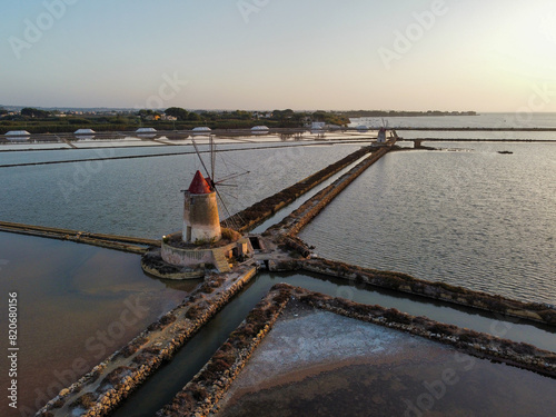 aerial view of the Mozia salt pans