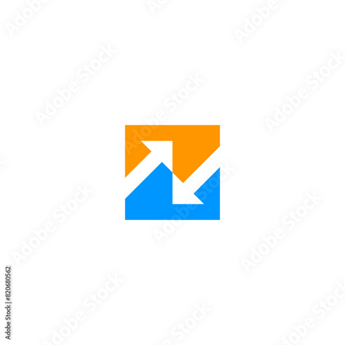 Letter Z abstract logo with two arrows