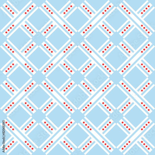seamless pattern of chicago flag. vector illustration