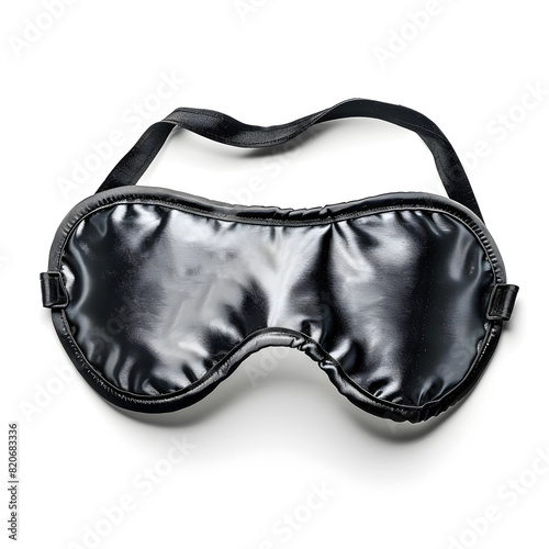 Black Sleeping mask, top view, isolated on white background