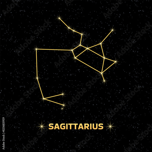 Sagittarius Constellation Icon. Starry Sky Icon. Flat Style. Vector icon