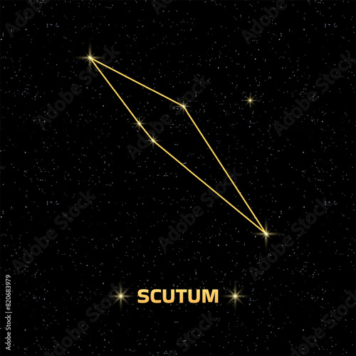 Scutum Constellation Icon. Starry Sky Icon. Flat Style. Vector icon