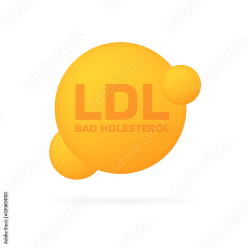 LDL Bad Holesterol banner icon. Flat style. Vector icon