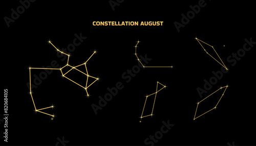 Set of constellations Augustus. Constellation Icons. Flat Style. Vector icons