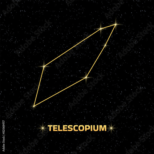 Telescopium Constellation icon. Starry Sky Icon. Flat Style. Vector icon