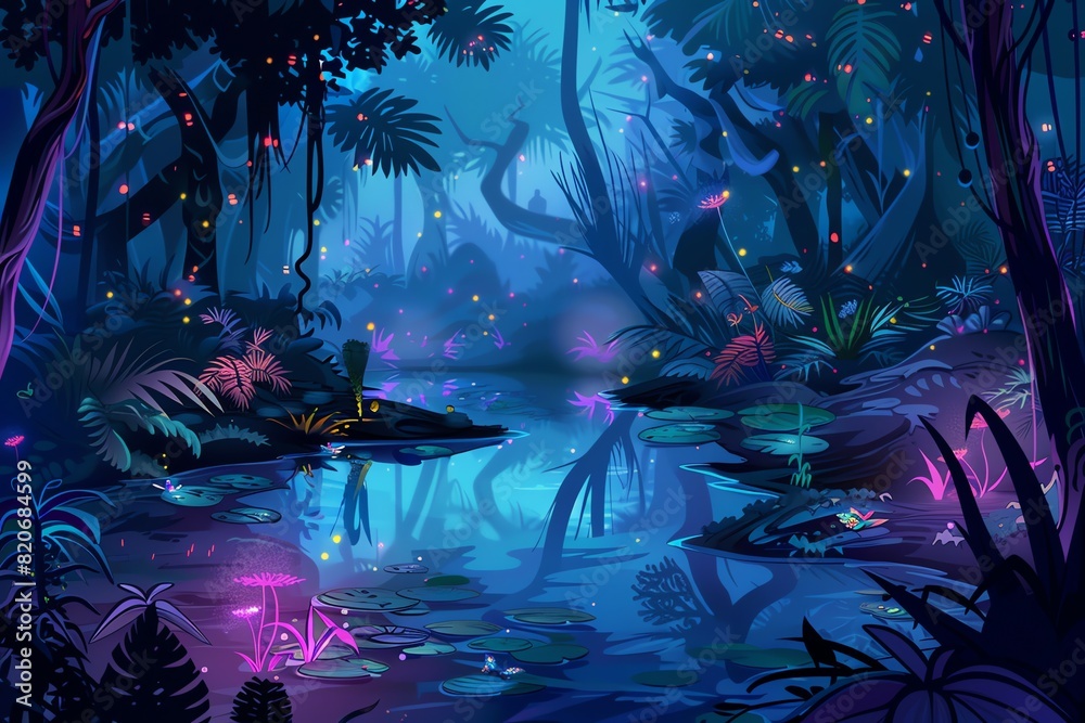 Fototapeta premium Enchanted Rainforest background