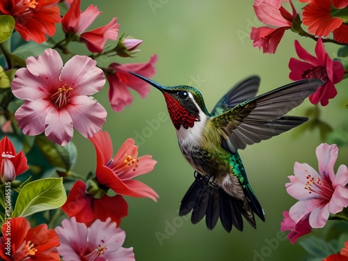 hummingbird and flower