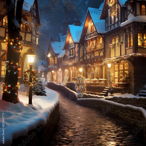 Christmas and New Year holidays in the old town of Bergen  Norway