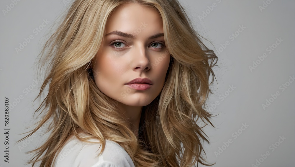 Fototapeta premium woman with intence blond hair