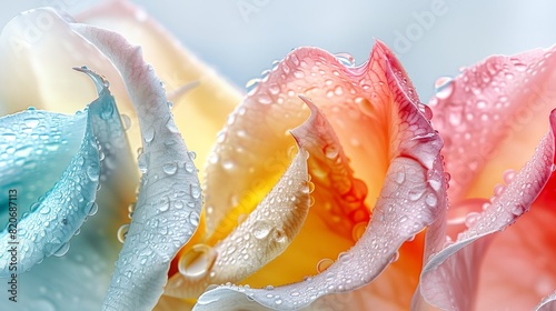 Close up of vibrant macro flower with stunning, vivid colors in super zoom detail photo