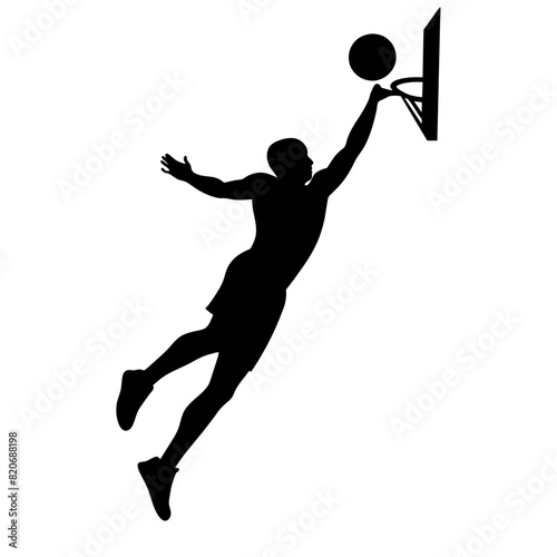 Basketball player vector silhouette black color illustration