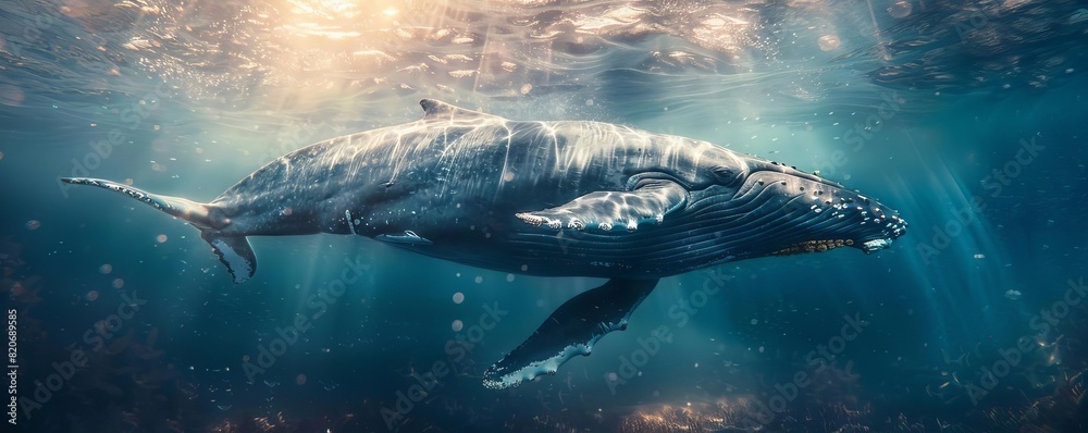 Fototapeta premium A majestic blue whale