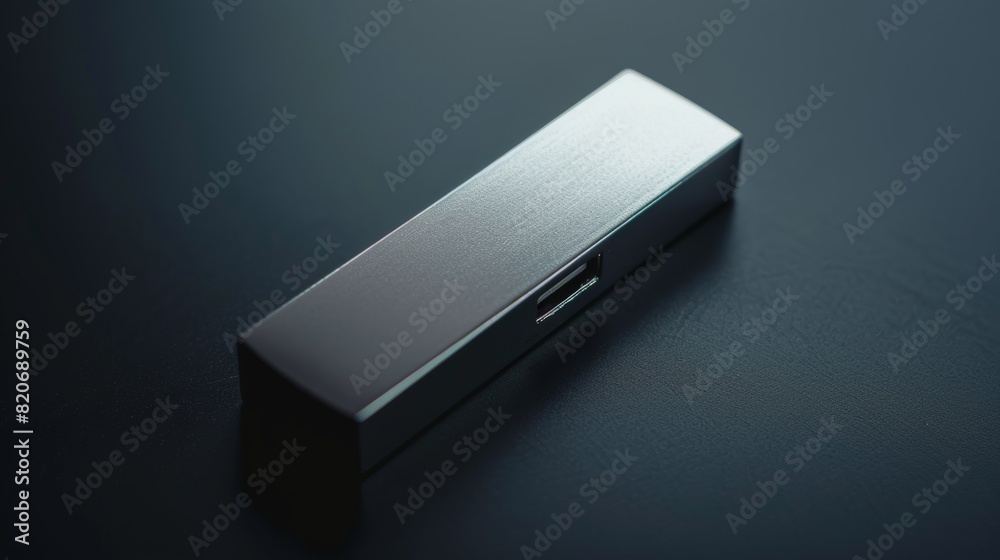 Stylish flash drive with a contemporary design, close-up shot, isolated background with perfect studio lighting, ideal for promotional material Stylish flash drive with a contemporary design, close-up shot, isolated background with perfect studio lighting, ideal for promotional material