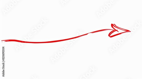 thin red arrow pointing to the right isolated on a white background.
