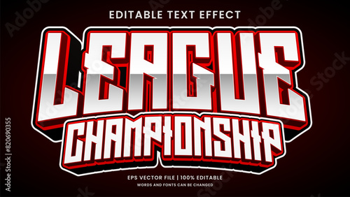 League championship 3d editable text effect sport style