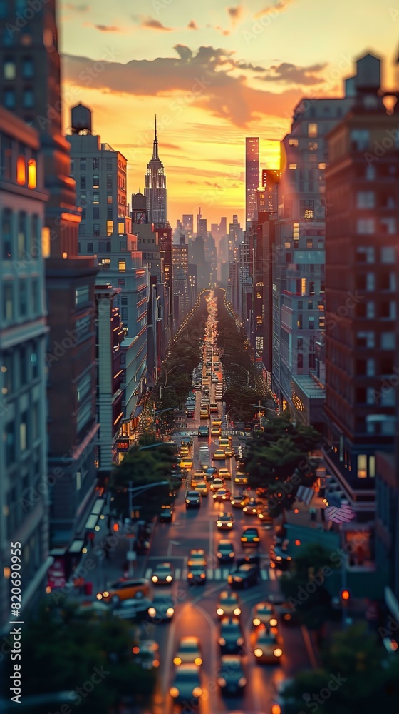 Obraz premium Manhattan Sunset Skyline