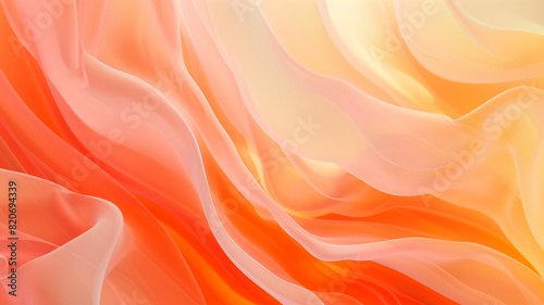 Gentle, translucent layers of tangerine orange and soft melon, creating a minimalist abstract background that captures the vibrant spirit of summer