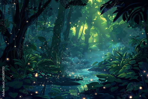 Dreamy Jungle Scene © DudeDesignStudio