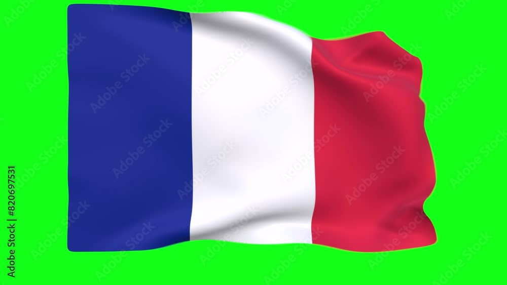 Waving flag of France Animation 3D render Method Waving flag of France Animation 3D render Method