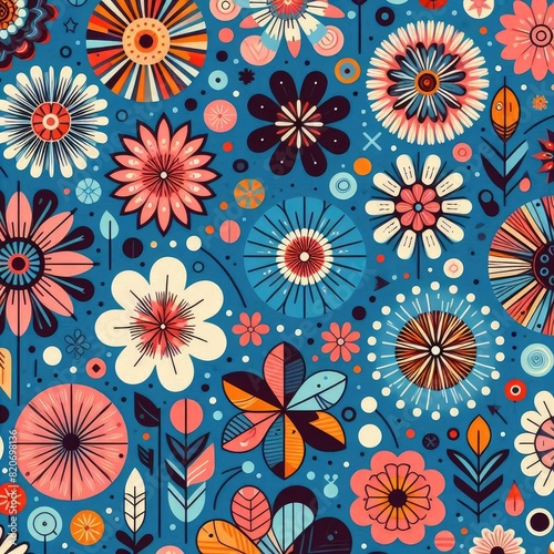 Vibrant floral tapestry with Generative AI.