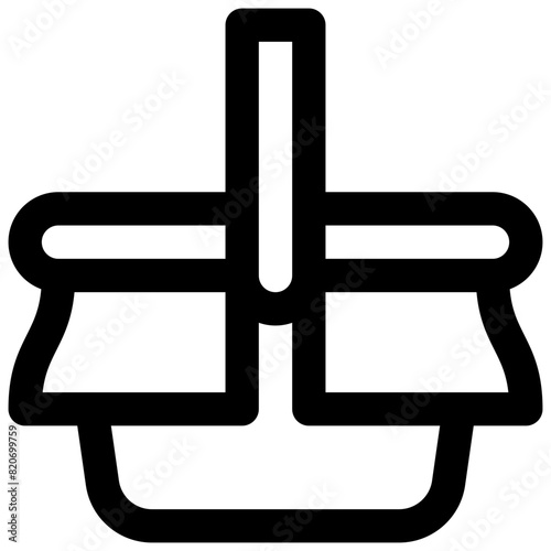 Picnic basket. Editable stroke vector icon.