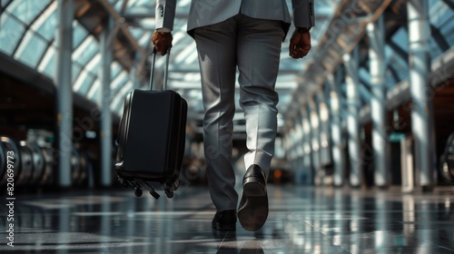 Businessman with Suitcase at Airport